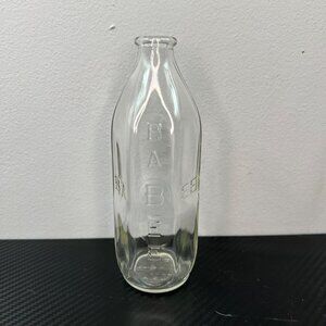 Vintage Clear Glass Baby Bottle Embossed Ounces & "BABEE" Nurser 8 ounces